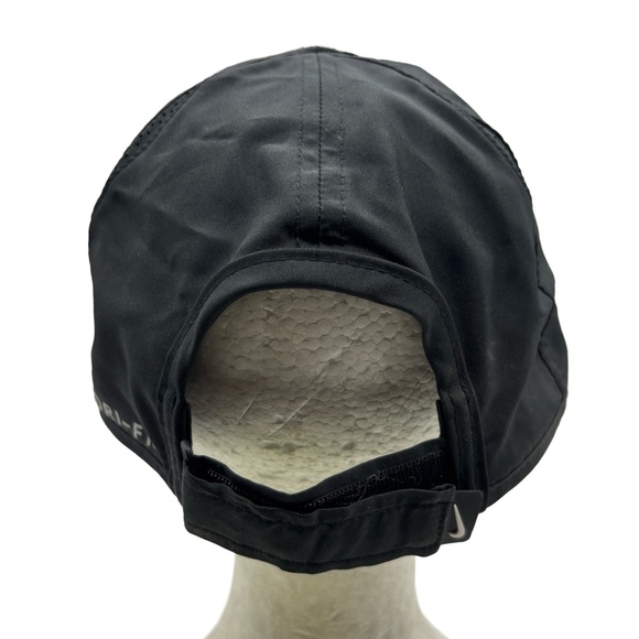 Nike Featherlight Dri-Fit Black Adjustable Hat Running Cap Lightweight Unisex - Picture 4 of 9